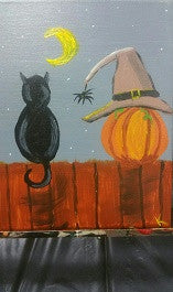 Oct. 12, 2023, 6-8 PM Parent and Me Paint Night "Cat on Fence" Ballwin The Pointe