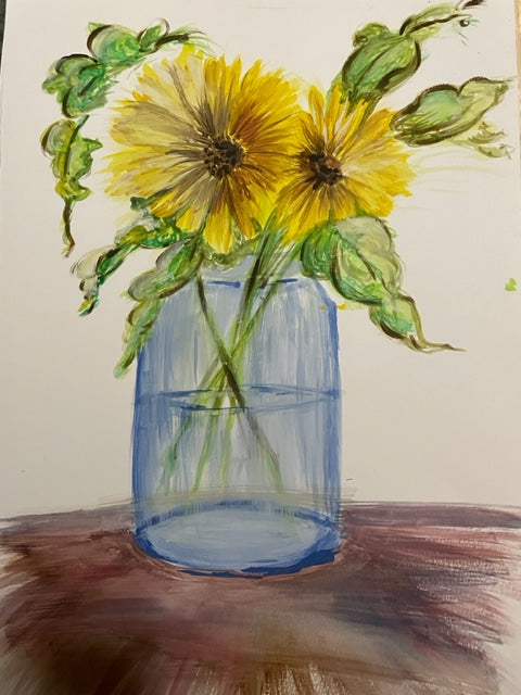 August 24, 2023 Water Color Paint Class in St. Louis Sunflowers