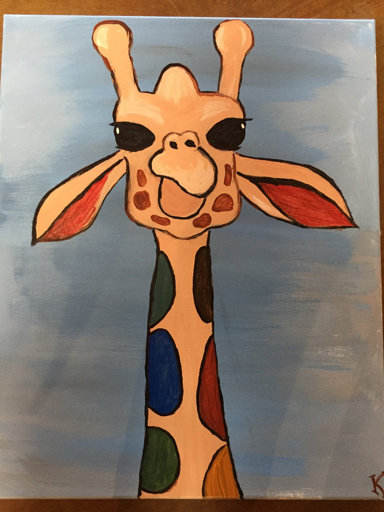 "Giraffe" Public Wine & Paint Class in St. Louis