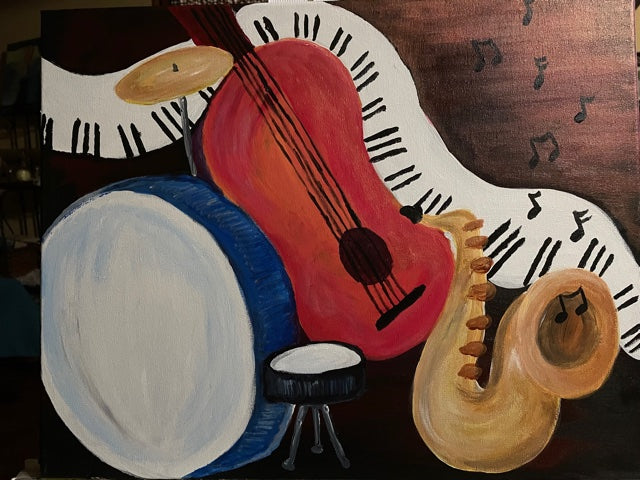 August 25th, 2022  6-8 pm Abstract Music Public Wine & Paint Class in St. Louis