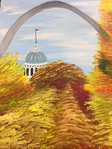 "Fall Arch" Public Wine & Paint Class in St. Louis