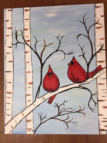 "Cardinals" Public Wine & Paint Class in St. Louis
