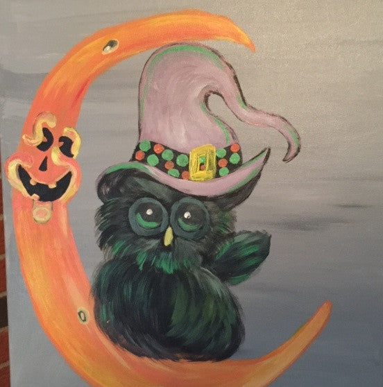 "Halloween Owl" Public Kids Paint Class in St. Louis