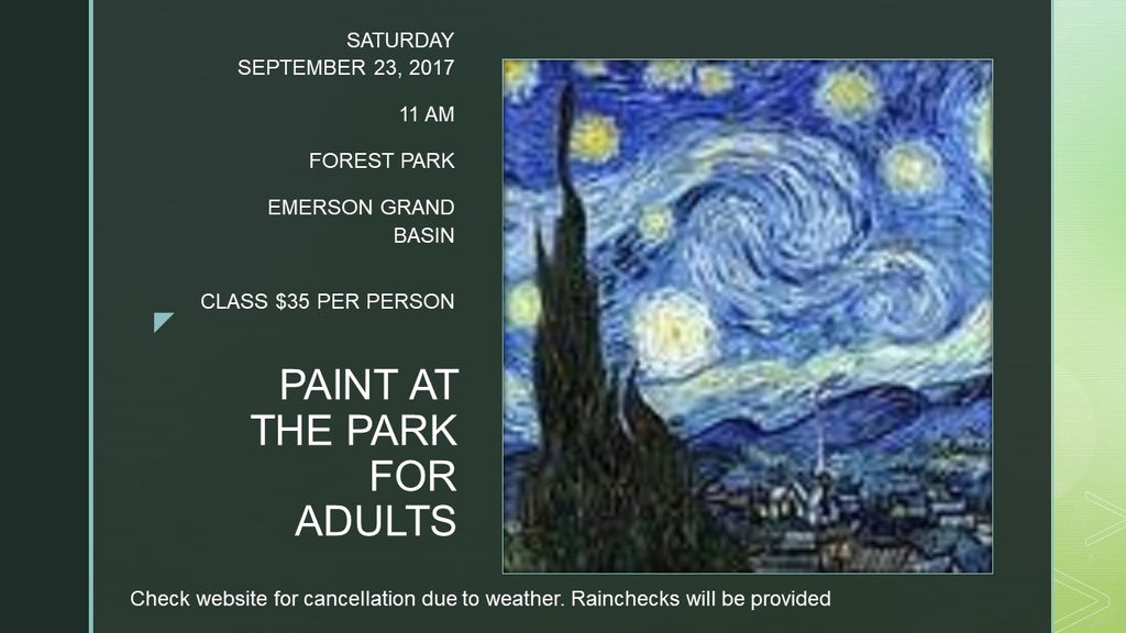 September 23, 2017. Saturday 11 am-1 pm "Starry Night" DEADLINE TO SIGN UP FOR CLASS Public Paint and Wine Party St. Louis area