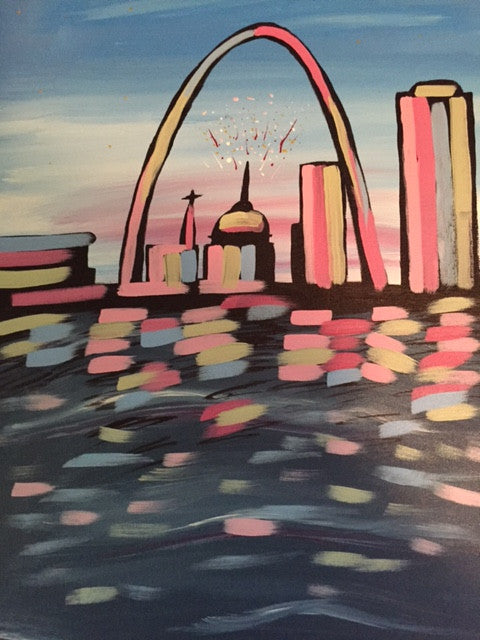 "St. Louis Arch" Public Wine & Paint Class in St. Louis